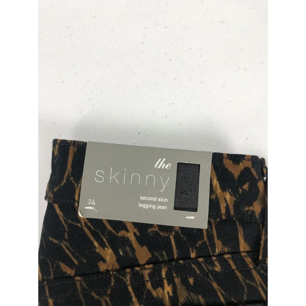 7 For All Mankind Womens 24 Jeans Legging Animal Print The Skinny Stretch NWT